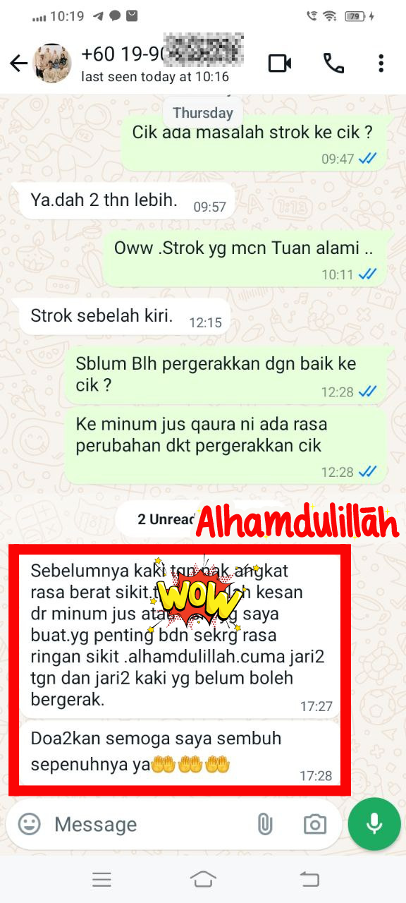 Testimoni Pengguna Jus Qaura 1